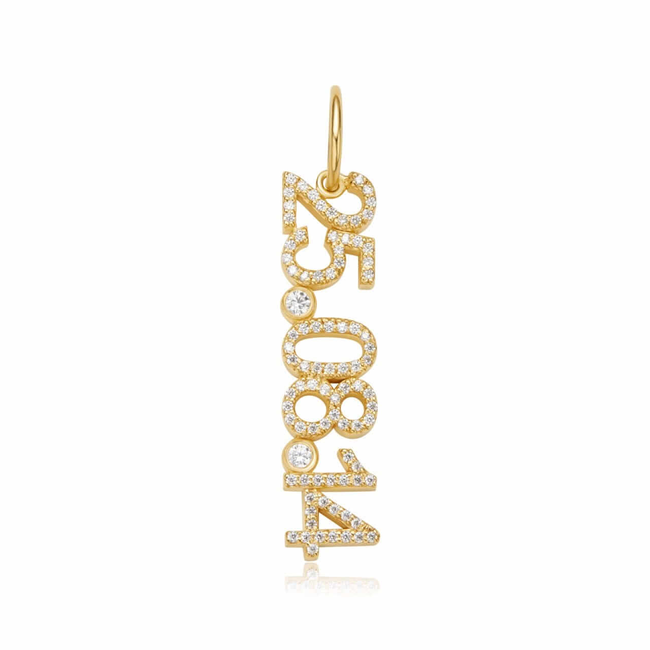 Pendentif personnalisé 25.08.14 en plaqué or avec strass – bijou symbolique et unique Joam Bijoux