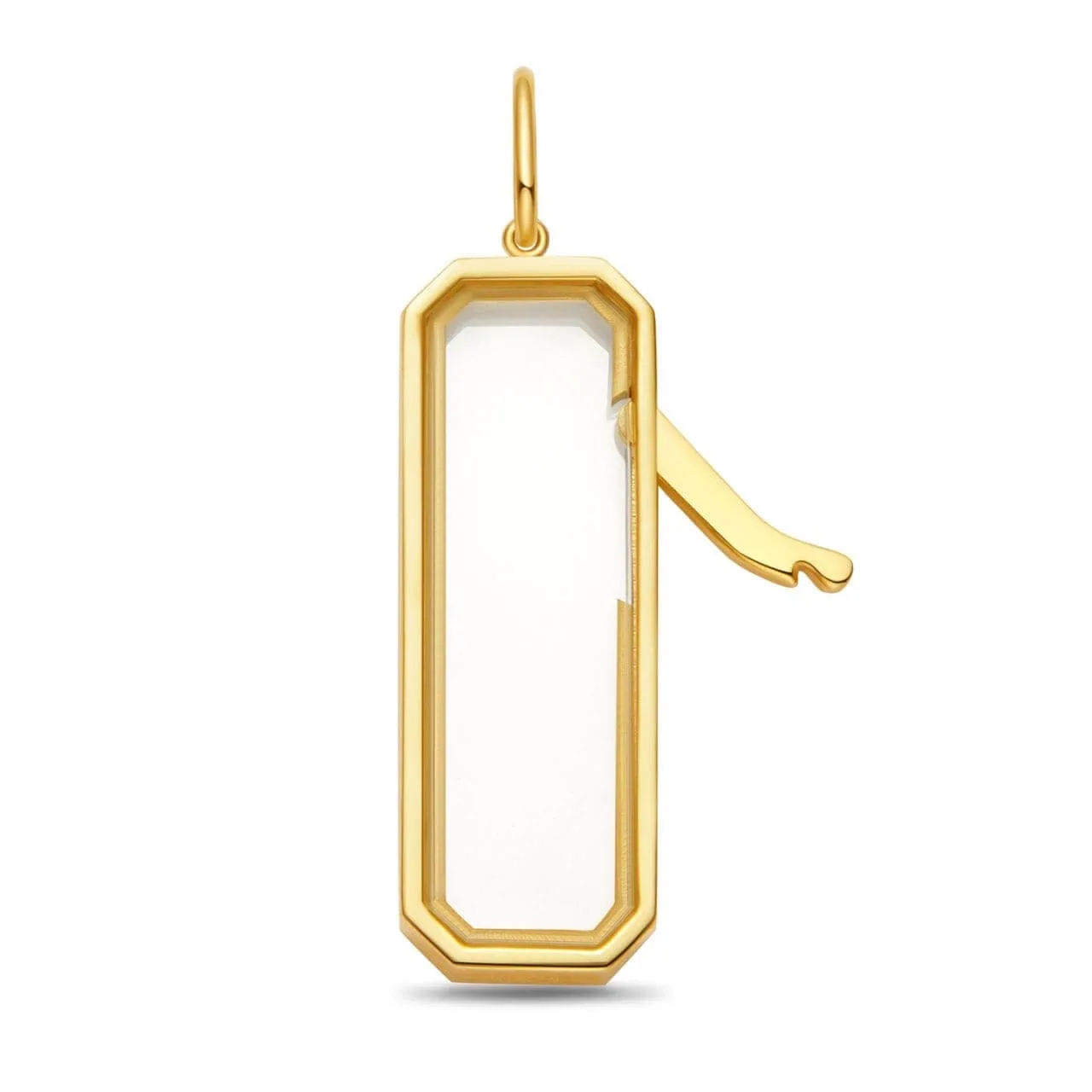 locket personnalisé rectangle doré